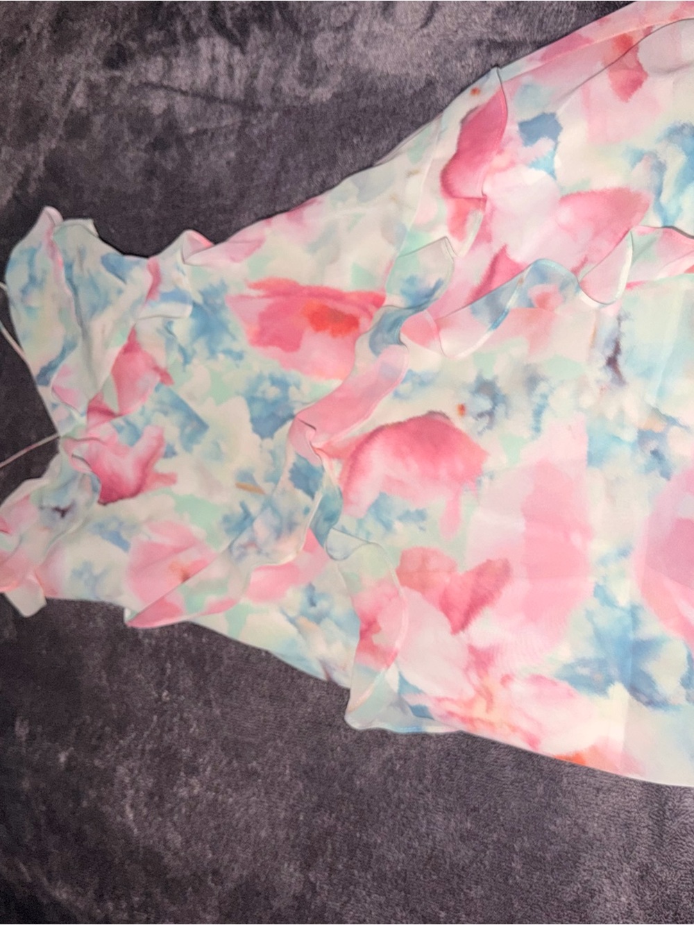 Zara Ruffle Dress - Pink & Blue